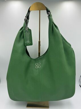 Coach 2010 Julia Green Pebbled Leather Hobo Bag